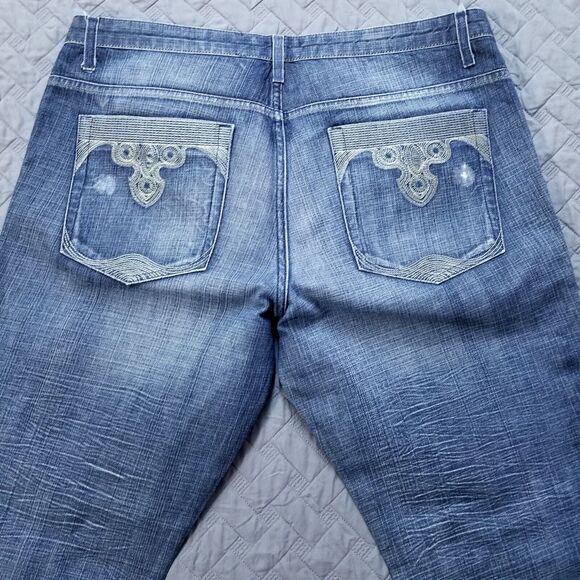 Inc International Concepts Jeans Mens 40x32 Blue Straight Fit Dark Wash Denim - Picture 10 of 11